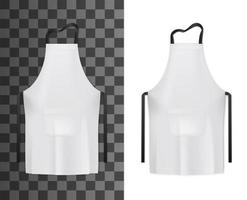 Chef, cook or baker white apron with black strings vector