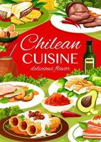 Chilean South American traditional cuisine vector