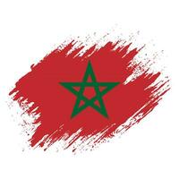 Faded Morocco grunge flag vector