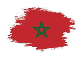 Paint ink brush stroke Morocco flag vector