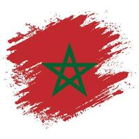 New creative grunge texture Morocco flag vector