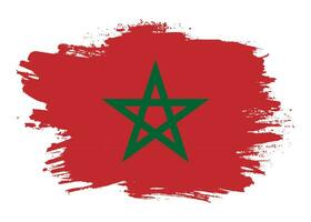 Professional hand paint Morocco flag vector
