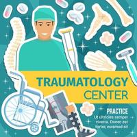 traumatología, clínica médica de rehabilitación articular vector