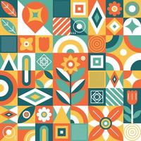 Floral and Geometric Seamless Pattern Background vector