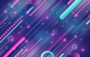 Geometric Shapes with Neon Lights Style Background vector