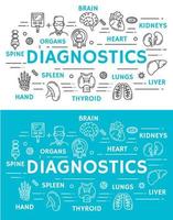 Medical diagnostics banner of diagnostic clinic vector