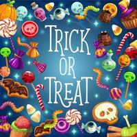 Trick and treat, halloween holiday, sweets vector