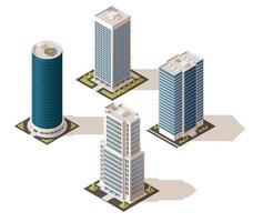 Office buildings and business centers, real estate vector