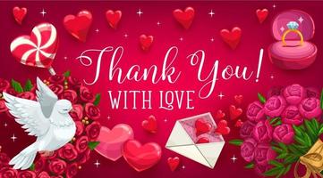 RSVP, wedding thank you card, reply on respond vector