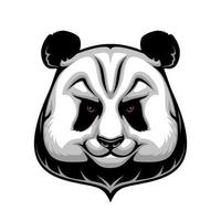 Giant panda bear mascot, wild animal head icon vector