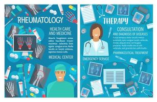 Rheumatology therapy and doctor, vector