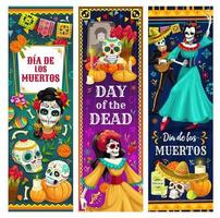 cráneos de día muerto, esqueletos, altar. fiesta mexicana vector