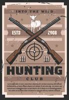 Deer animal, hunter guns, hunting ammo and target