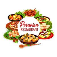 Peruvian fish and seafood dishes with vegetables vector
