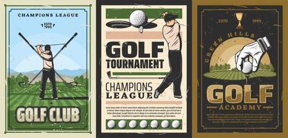 Golf course, player stick, golfing tournament vector