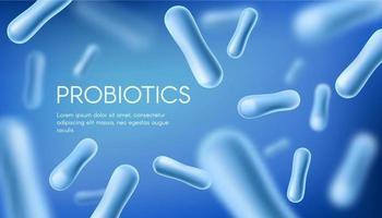 Probiotics lacto bacteria healthy digestion poster vector