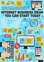 Internet business online, web e-commerce vector