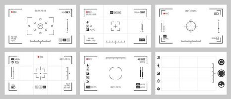 Camera viewfinder, camcorder focus screens set vector