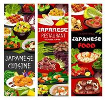 Japanese cuisine menu vector banners