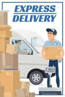 correo postal logística, mensajería de entrega urgente vector