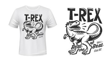 estampado de camiseta de mascota deportiva de dinosaurio tiranosaurio vector