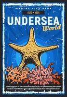 Aquarium and oceanarium underwater sea world vector