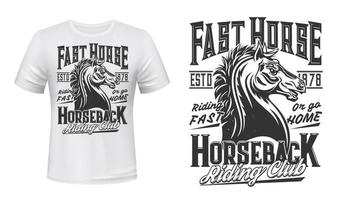 Equestrian and riding club t-shirt print vector