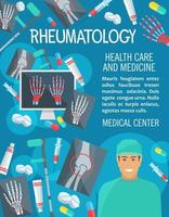 cartel de vector de artículos de medicina de reumatología