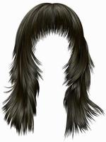 trendy woman long hairs brunette dark brown  colors .  beauty fashion .  realistic 3d vector