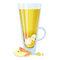 té de espino amarillo con frutas vector