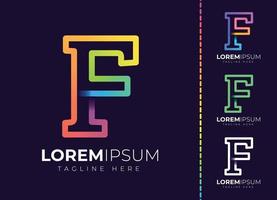 logotipo de degradado colorido inicial de la letra f. diseño moderno del logotipo de la letra f. vector