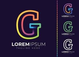 logotipo de degradado colorido inicial de la letra g. diseño moderno del logotipo de la letra g. vector