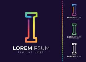 I letter initial colorful gradient logo. Modern letter i logo design. vector