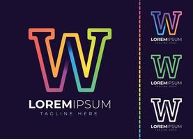 W letter initial colorful gradient logo. Modern letter w logo design. vector