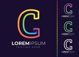 C letter initial colorful gradient logo. Modern letter c logo design. vector