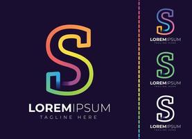 S letter initial colorful gradient logo. Modern letter s logo design. vector
