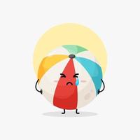 cute ball character crying illustration vector