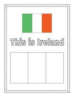Ireland National Flag coloring page vector