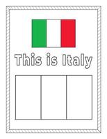 Italy National Flag coloring page vector