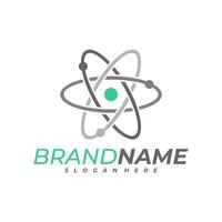 plantilla de logotipo de átomo científico, vector de diseño de logotipo de ciencia