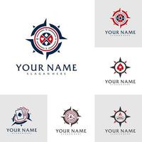 Set of Compass Poker logo vector template, Creative Poker logo design concepts