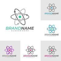 Set of Scientific atom logo template, Science logo design vector