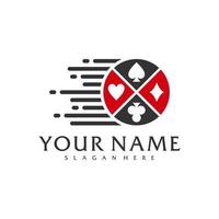 plantilla de vector de logotipo de póquer rápido, conceptos de diseño de logotipo de póquer creativo