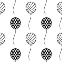 balloons hand drawn seamless pattern vector