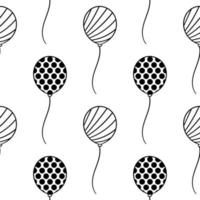 balloons hand drawn seamless pattern vector