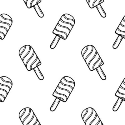 hand drawn ice cream seamless pattern