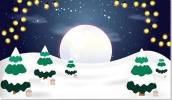 Christmas and Winter Landscape  Background vector