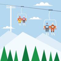 Ski lifts vector