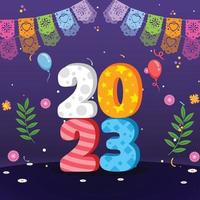 2023 new year design template with typography. background for cover, banner and card. vector