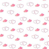 Seamless pattern of cute drawn hearts. Gentle romantic background for Valentine's Day. Suitable for fabric, wallpaper, wrapping paper, packaging, textiles, banners, greeting cards, invitations vector